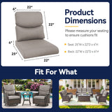 Bellefurn Outdoor 4-Piece Deep Seat Cushion,22 x 25 Outdoor Cushions for Patio Furniture Waterproof & Fade Resistant Deep Seat Cushion for Wicker Chair,Sofa,Couch