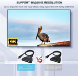 Duomigo 4K@60Hz HDTV 2.0 Switch, 3-in-1 HDTV Switcher with 1.64FT Cable, 3 Port HDTV Splitter for Xbox, PS5, PC, Supports 4K@60Hz, 1080P