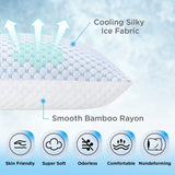 Thinway Pillows Standard Size Set of 2, Memory Foam Cooling Bed Pillows Hotel Reversible Pillow with Washable Removable Cover for Back, Stomach or Side Sleepers, OEKO-TEX Certified