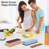 Weswose Sharpening Stones with Bamboo Base, Flattening Stone, 8 Count