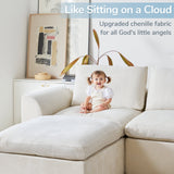 YINIX 123" Sectional Sofa with Chaise, U-Shaped Couch for Living Room,Beige