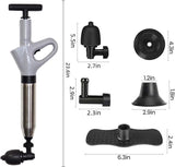 Stainless Steel Toilet Plunger, Sink Plunger Plumbing Tools with Visual Barometer for Sink, Toilets, Bathroom, Kitchen, Clogged Pipe