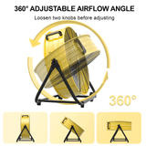 Rocyis 24 Inch Industrial High Velocity Drum Fan - 3 Speed 8800 CFM Air Circulation High Velocity Fan for Factory, Warehouse, and Commercial (Yellow)