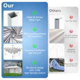 VECUKTY 10 x 20ft Pop up Canopy Tent with 6 Sidewalls, Wheeled Bag, Shelter for Outdoor Shade,White