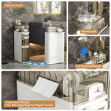 SEEDAY Bathroom Storage,3-Tiers Slim Waterproof Narrow Storage Cabinet,Storage Floor Cabinet with Drawers for Small Spaces