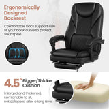 Coolhut Executive Office Chair, Big and Tall Office Chair with Foot Rest Reclining Leather Chair High Back Lumbar Support Ergonomic Office Chair with Padded Armrests