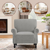 COOLHUT Modern Accent Chair Armchair, Linen Fabric Upholstered Comfy Single Sofa with Solid Wood Frame for Living Room, Beige