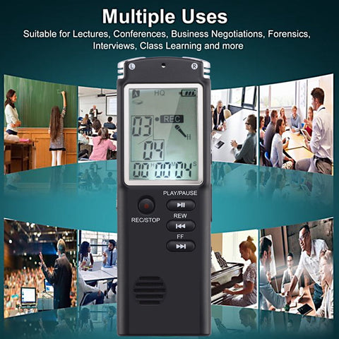 RONY Mini Digital Voice Recorder with A-B Repeat - Rechargeable One-key Start Voice Activated Recording Device with Playback Noise Reduction USB Cable for Meeting Music Concert Lecture Interview