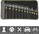 Airaj 12 Pcs Combination Ratcheting Wrench Set ，8-19 mm, Ratchet Wrenches Set for Car and Home Repair