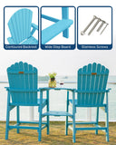 Wingyz Adirondack Outdoor Bar Stools - Set of 2, Double Trays and Removable Trays