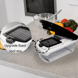 YUOFD Vegetable Chopper, 15-in-1 Food Choppers for Kitchen with 7 Stainless Steel Blades, Black