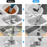 Stainless Steel Toilet Plunger, Sink Plunger Plumbing Tools with Visual Barometer for Sink, Toilets, Bathroom, Kitchen, Clogged Pipe