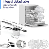 DOQAUS Potato Ricer Stainless Steel Heavy Duty Masher with Interchangeable Discs 15 oz