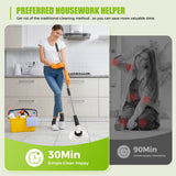 YKYI Electric Cleaning Brush 480RPM 2 Speed Cordless with 8 Replaceable Brush Adjustable Long Handle