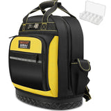 AIRAJ Heavy Duty Waterproof Tool Backpack with Molded Waterproof Bottom and Belt Support for Electricians, Plumbers, and More