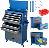 AIRAJ  Rolling Tool Chest 8 Drawers Tool Cabinet with Wheels Sliding Drawers Detachable Toolbox Storage Box Organizer