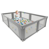 Baby Playpen,73.6x61 Inch Baby Gate Foldable Playpens for Babies and Toddlers,Extra Large Baby Fence Playpen with Door Play Yard for Indoor and Outdoor Play Pen,Light Gray
