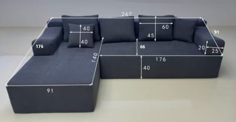 Behost 105" Cloud Sectional Couch with L-Shape Chaise,Modern Modular Sofa with Deep Seat, Upholstered Couches for Living Room Bedroom,No Assembly Required, Gray