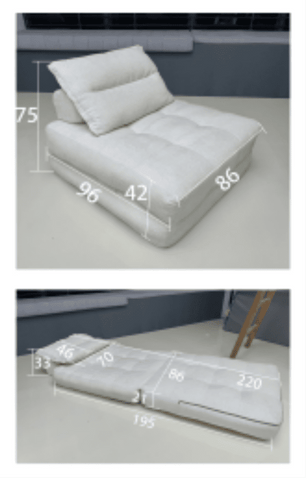 Behost Folding Sofa Bed, L-Shaped Convertible Sofa Bed with Armrest Foldable Sleeper Sofa with Pillow, Portable Fold Out Chair Bed Comfy Floor Sofa Lounge for Living Room Bedroom, Beige