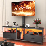 Behost TV Stand with Mount and Fabric Drawers for 65 Inches TV, Entertainment Center and Industrial TV Console Table with Storage for Living Room, Bedroom