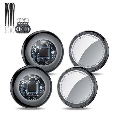 Bluetooth Locator, 4 Packs Smart Air Tracker Tag, Works with Apple Search (iOS Only), Elderly Children Pet Positioning Tracker Anti-lost, Key Finder, Headphone and Luggage Locator, Phone Finder