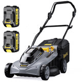 Brefac 40V (2 x 20V) 17'' Cordless Lawn Mower, Multi-Functional Grass Cutter with 4.0Ah Battery, 6 Adjustable Height Settings, Durable Manganese Steel Blades, Easy to Use for Medium to Large Lawn