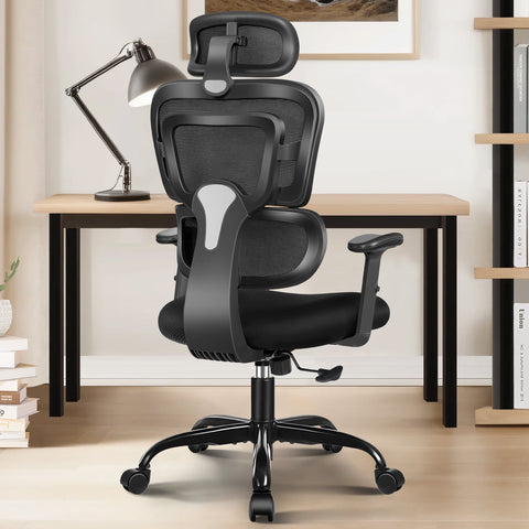 CoolHut Ergonomic Office Chair Desk Chair High Back Computer Chair with Lumbar Support, High-Sponge Cushion Home Office Chair, 300lbs, Black