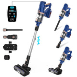 Cordless Vacuum Cleaner, 45Kpa 60Mins Stick Vacuum Cleaner with LED Touch Screen, Lightweight Vacuum for Home Pet Hair Carpet Hard Floors V11(Blue)