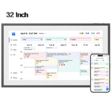 Dragon Touch Digital Calendar with Chore Chart, 32" 1080P Full HD Interactive Touchscreen, Ideal for Family Scheduling, Wall or Desk Mountable-Black