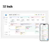 Dragon Touch Digital Calendar with Chore Chart, 32" 1080P Full HD Interactive Touchscreen, Ideal for Family Scheduling, Wall or Desk Mountable-White