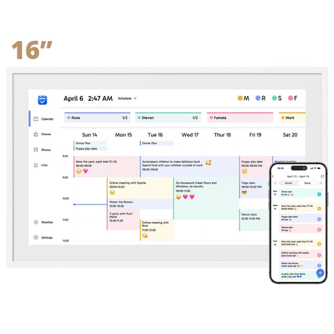 Dragon Touch Digital Calendar with Chore Chart, 32" 1080P Full HD Interactive Touchscreen, Ideal for Family Scheduling, Wall or Desk Mountable-Black