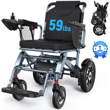 SACVON Lightweight Electric Wheelchair for Adults,Only 56 Lbs All Terrain Motorized Wheelchair,22 Miles Long Travel Range,2 Storage Bags