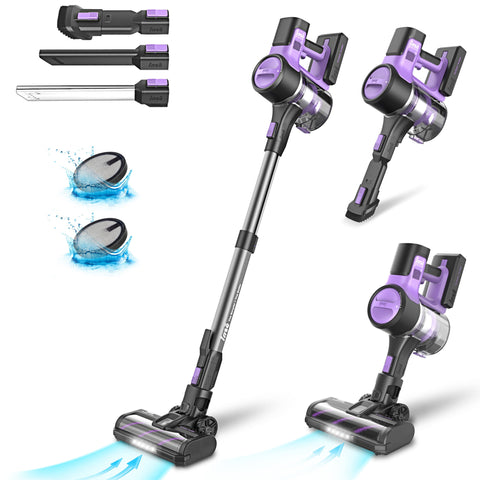 Cordless Stick Vacuum Cleaner for Hard Floors and Low-Pile Rugs - HEPA Filter, Powerful Suction S10