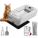 Open Top Self Cleaning Cat Litter Box,Automatic Litter Box for Multiple Cats,Smart App Control with Health Tracking,Dual Safety Sensors and Odorless,Includes Free Clumping Litter and Waste Bags