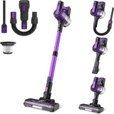 Cordless Vacuum Cleaner,45Kpa 60min Runtime Lightweight Stick Vacuum,8 in1 Self-Standing,Rechargeable Vacuum Cleaners for Pet Hair,Carpet,Hardwood Floor V870(Purple)
