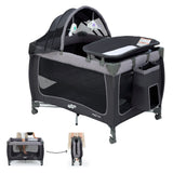 Pamo Babe Baby Playard, Magic Fold 1 Step Portable Playpen Changing Table for Newborn, Four-Panels