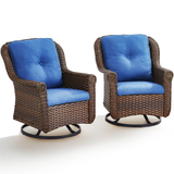 Bellefurn Wicker Swivel Patio Chairs Set 3,Swivel Glider Patio Chairs Outdoor Rocking Chair and Side Table Patio Conversation Furniture Set for Porch Deck Backyard Garden