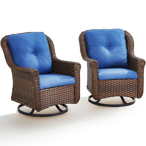 Bellefurn Wicker Swivel Patio Chairs Set 3,Swivel Glider Patio Chairs Outdoor Rocking Chair and Side Table Patio Conversation Furniture Set for Porch Deck Backyard Garden