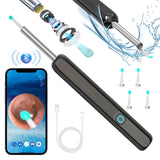RONY Wireless Earwax Removal Tool Kit with Camera - 1080P Otoscope Next Gen Ear Wax Removal Set with Led Light - Ear Wax Removal Compatible for iPhone iPad Android Smart Phone, Black