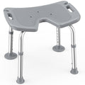 SACVON U-Shaped Shower Chair with Open Hygiene Seat, Height Adjustable Non-Slip Aluminum Bath Stool for Shower or Tub
