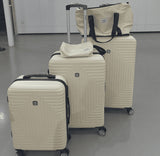 SANOPY 2 Hardside Expandable Luggage with Spinner Wheels, Checked-Medium 24-Inch, Travel Luggage Suitcases with Wheels for Woman Men