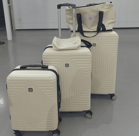 SANOPY 2 Hardside Expandable Luggage with Spinner Wheels, Checked-Medium 24-Inch, Travel Luggage Suitcases with Wheels for Woman Men