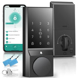SANOPY Security Smart Doors Lock,Keyless Entry Door Lock with Doorbell, App Control, Electronic Digital Keyless Door Lock, Ease of Use, Home Security, Auto Lock, Black
