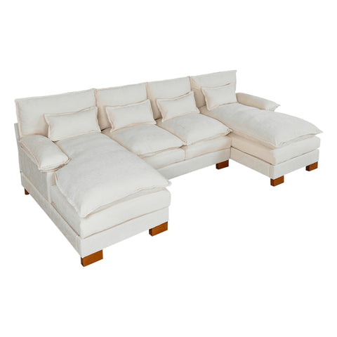 Sectional Couches for Living Room, U Shaped Couches Sectional Sofa with Double Chaise, Black Sofa Couch Sectional Couch for Apartment, Living Room Couch, Belge