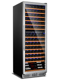 Simzlife 24 Inch Wine Fridge Dual Zone, 154 Bottle Wine Cooler Refrigerator with Glass Door, Powerful Compressor Cooling, Wine Cellar with Temperature Memory, Low Noise, Built-in