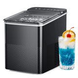 Simzlife Countertop Ice Maker Machine with Handle, 26lbs in 24Hrs, 9 Ice Cubes Ready in 6 Mins, Auto-Cleaning Portable Ice Maker with Basket and Scoop