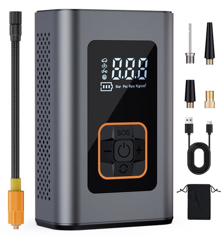 REHOTTOP Tire Inflator Portable Air Compressor, 180 PSI Cordless Tire Air Pump for Car Tires, Fast 6X Inflation, 20000mAh Battery, Emergency LCD Light, Auto Shutoff