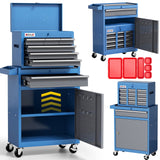 Tool Chest 7-Drawer | 40'' Large Rolling Tool Chest with Wheels | Detachable Top Metal Tool Box | Garage Storage Cabinet for Repair Room,Warehouse | Rolling Tool Box with Hooks,Liners,Tray Divider