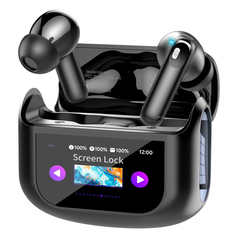 Touch Screen Wireless Earbuds, Bluetooth 5.4 Ear Buds with Multifunctional with ENC Noise Cancelling MicClear Calls Earphones, 48H Bass Stereo Headphones, IP7 Waterproof Headphones for Workout