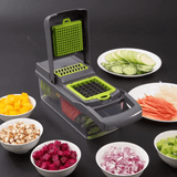 Vegetable Chopper, 14-in-1 Multifunctional Vegetable Cutter with Container, 8 Blades, Grater, Slicer, Onion Chopper, Multifunctional Kitchen Food Cutting Tool